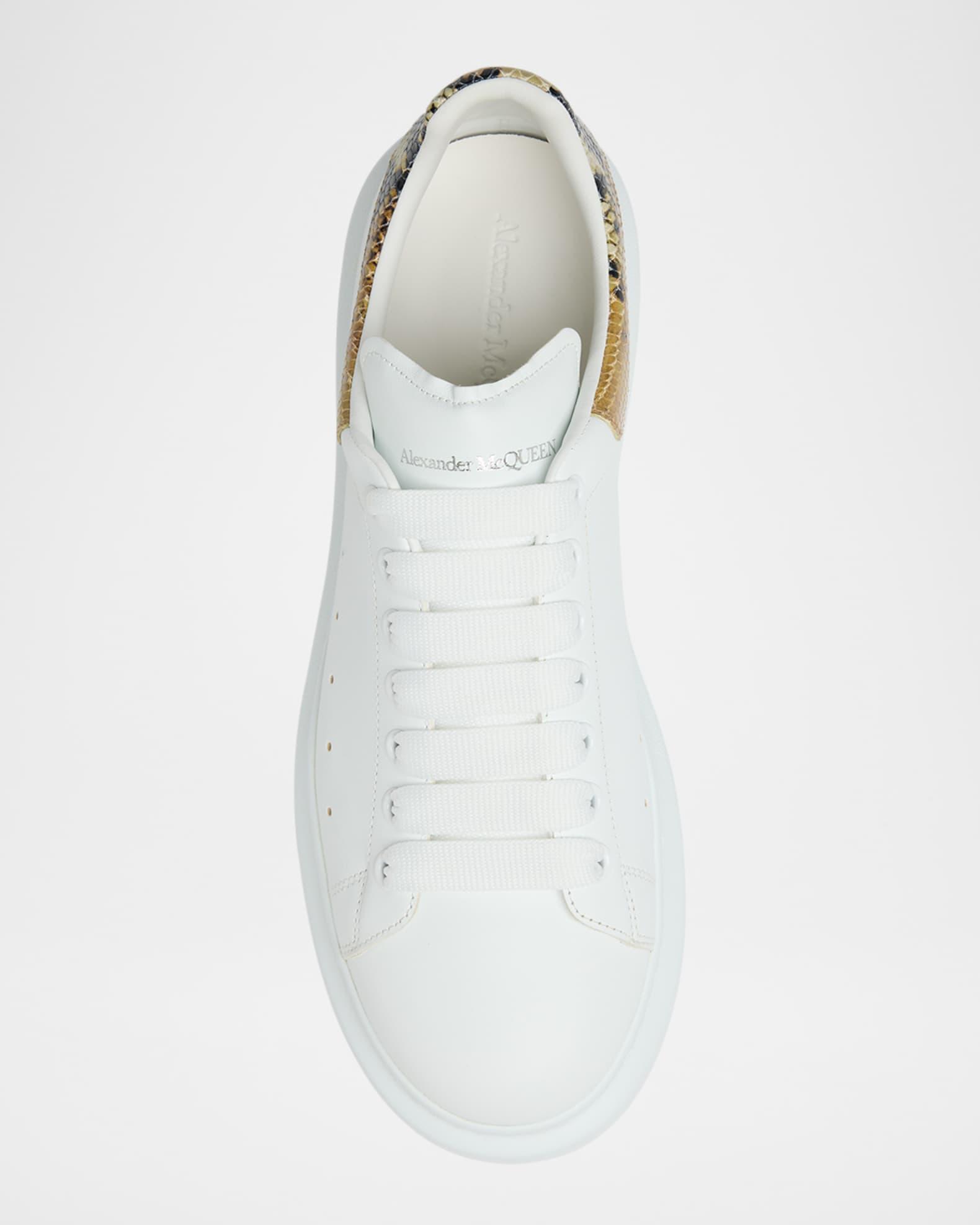 Men's Oversized Leather and Snake-Effect Low-Top Sneakers Product Image