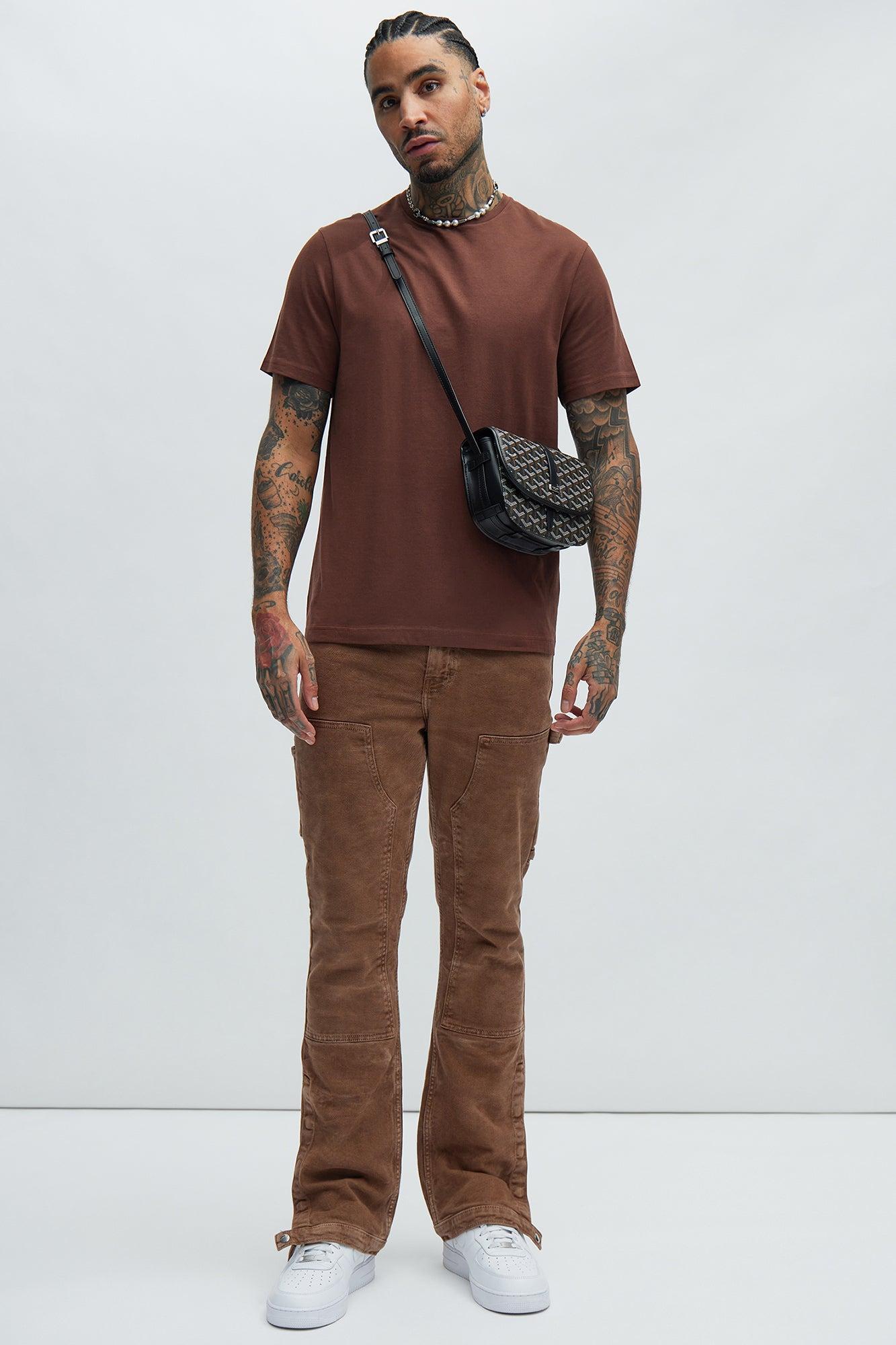 Essential Short Sleeve Crew Tee - Brown Product Image