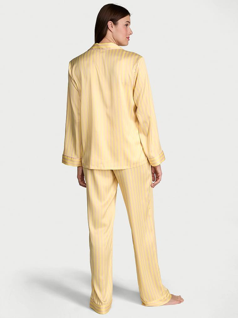 Glazed Satin Long Pajama Set Product Image