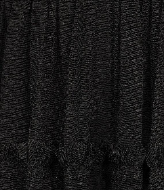 Adrianna by Adrianna Papell Knit Mesh Square Neck Sleeveless Tiered Ruffle Midi Dress Product Image