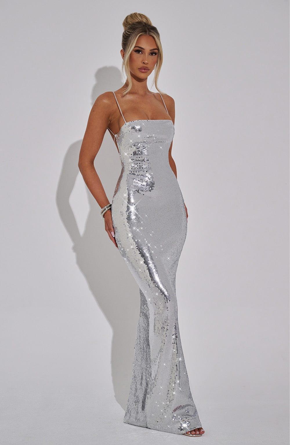 Atari Maxi Dress - Silver Product Image