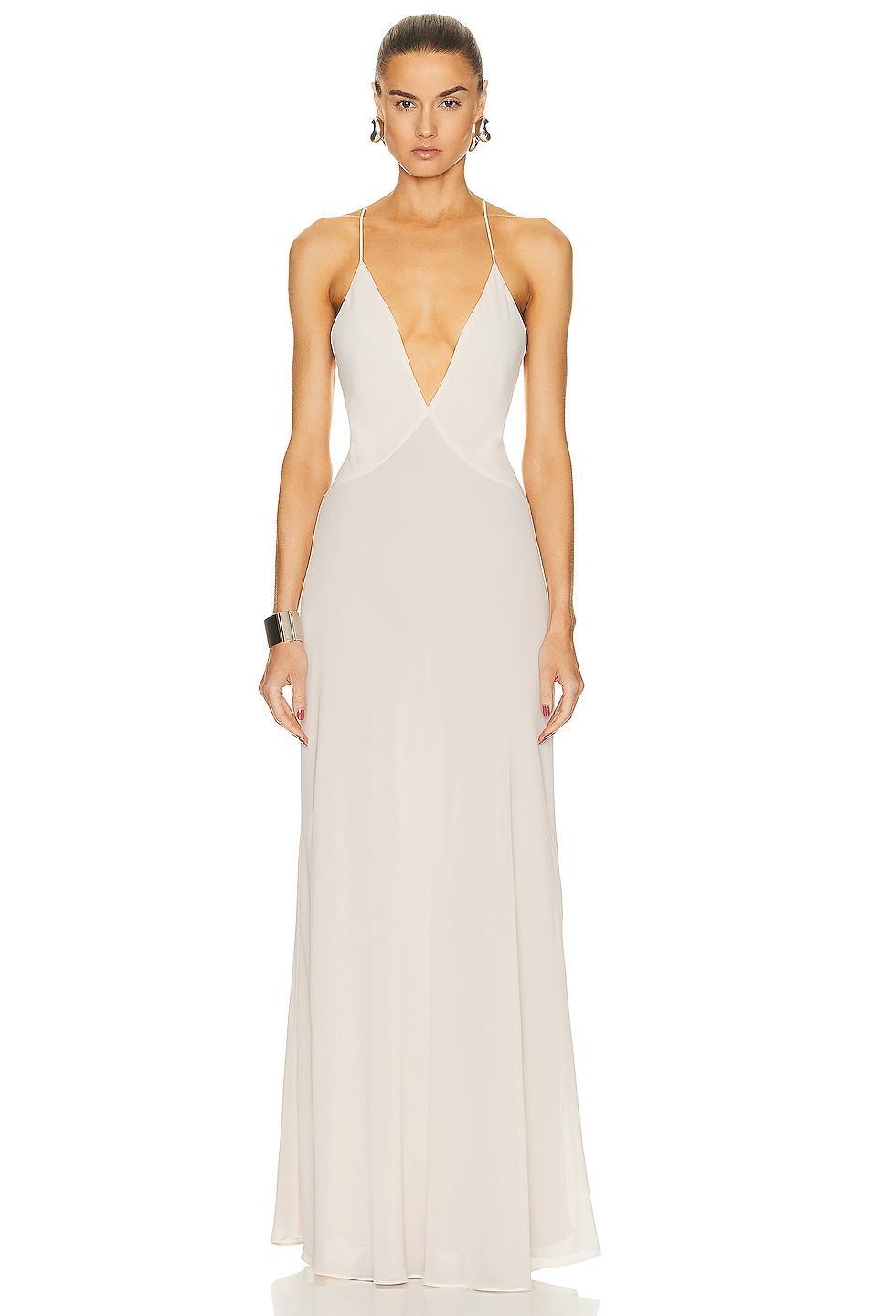 Helsa Sheer Deep V Long Slip Dress Product Image