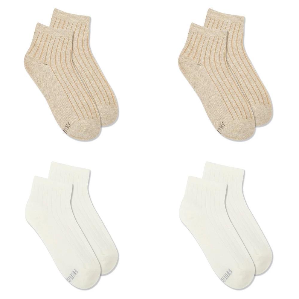 Womens Fruit of the Loom Cotton Comfort 4pk Ankle Socks 4-10 Product Image