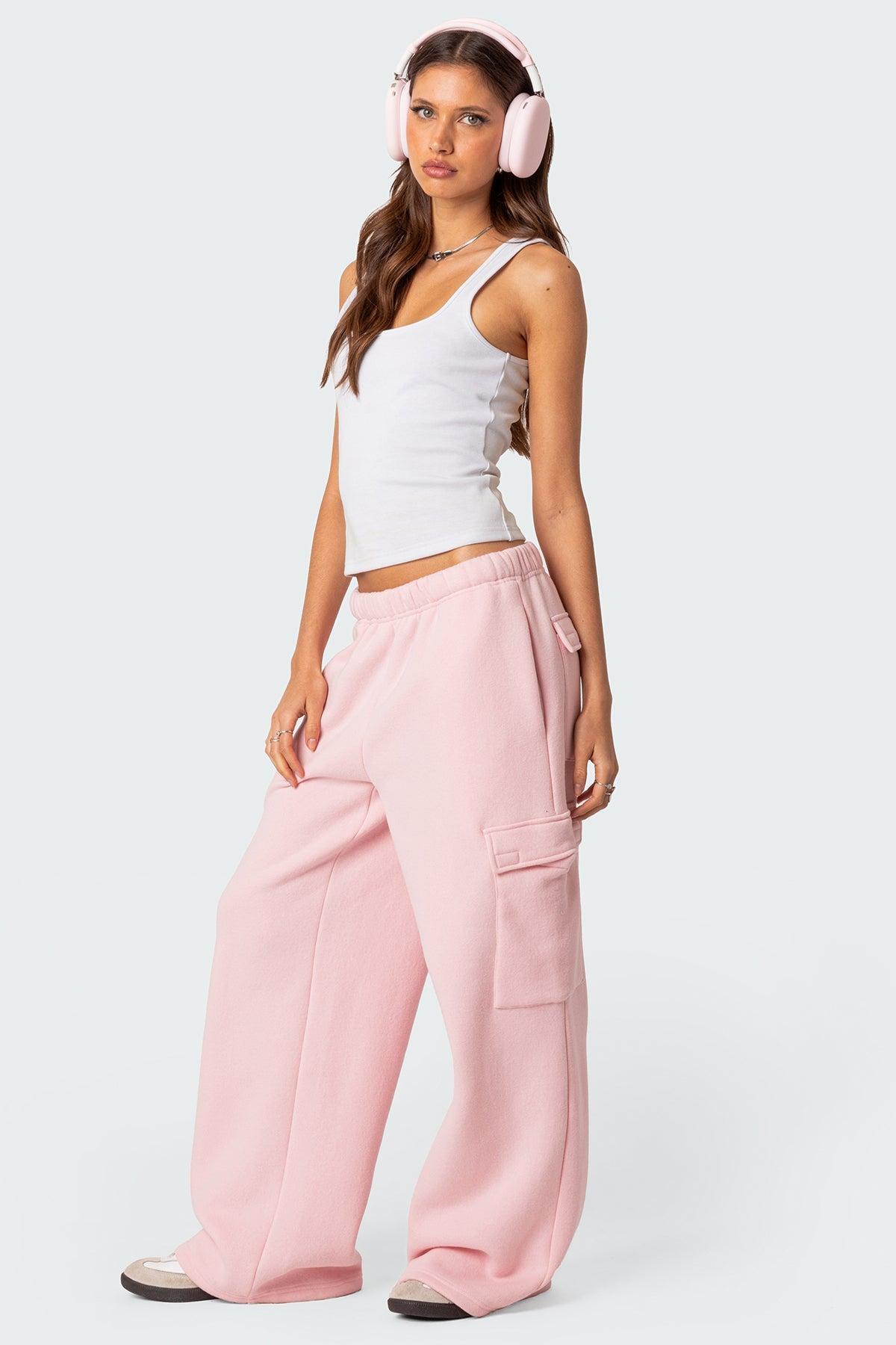 Wide Leg Cargo Sweatpants Product Image