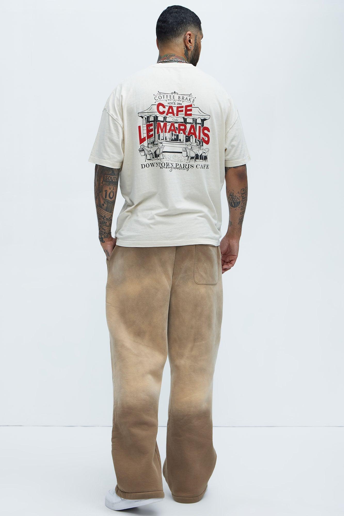 Cafe Le Marais Oversized Short Sleeve Tee - Cream Product Image