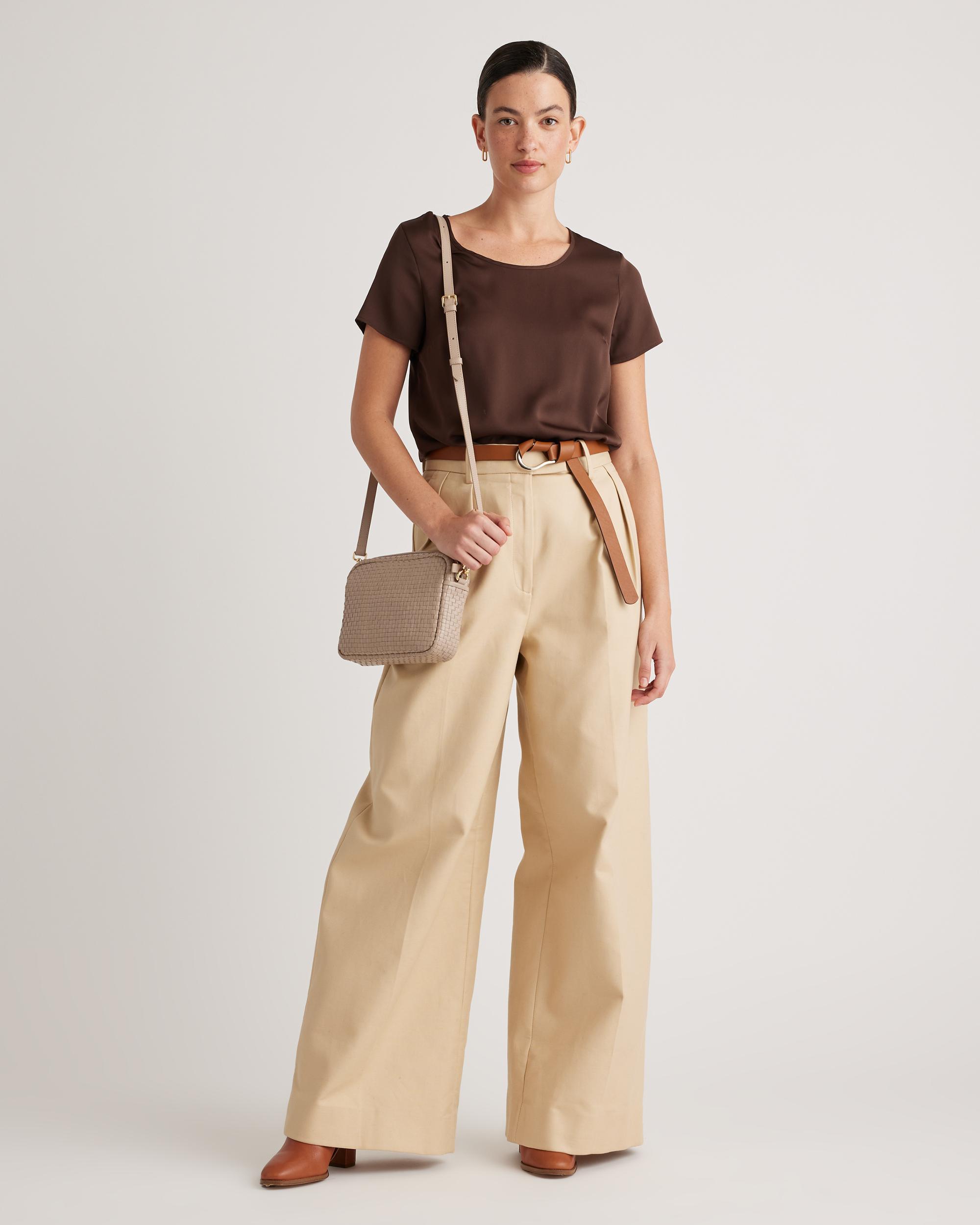 Quince | Women's Italian Leather Handwoven Crossbody Product Image