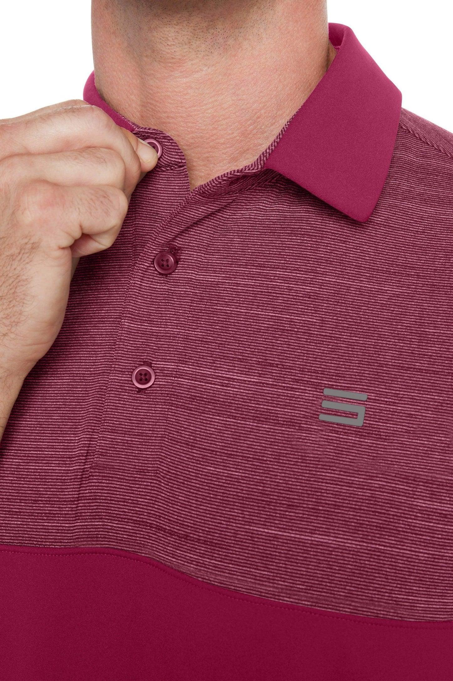 Three Sixty Six Men's Heathered Two-Tone Golf Polo Male Product Image