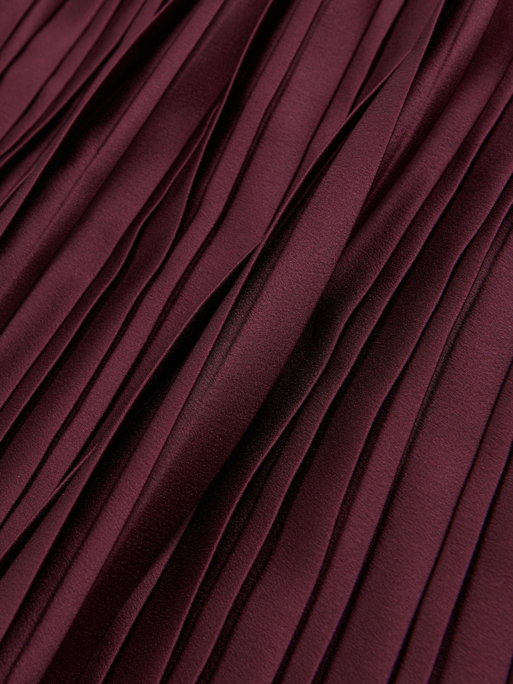 Pleated Midi Skirt in Burgundy Product Image