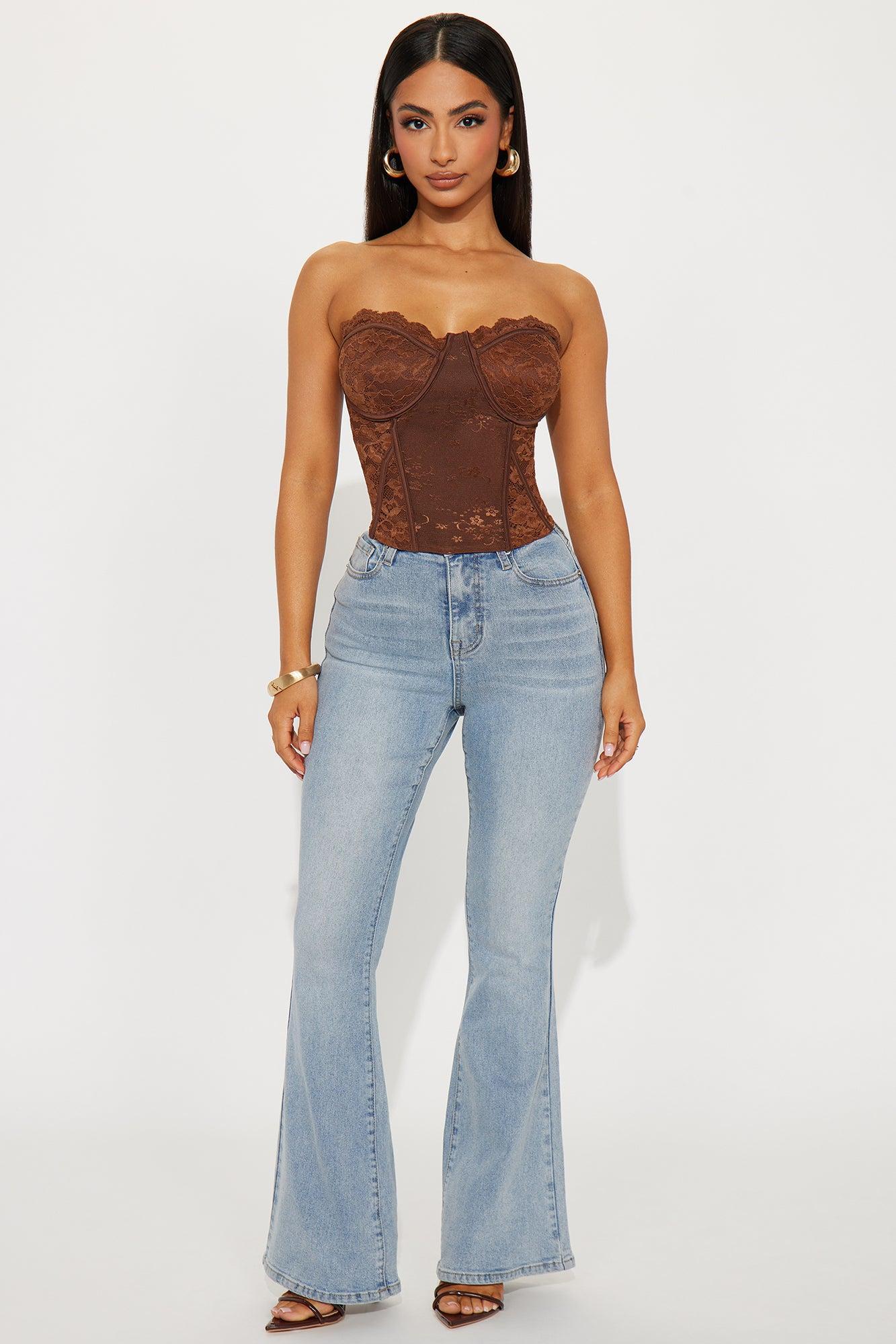 Enchanted Lace Corset Top - Chocolate Female Product Image