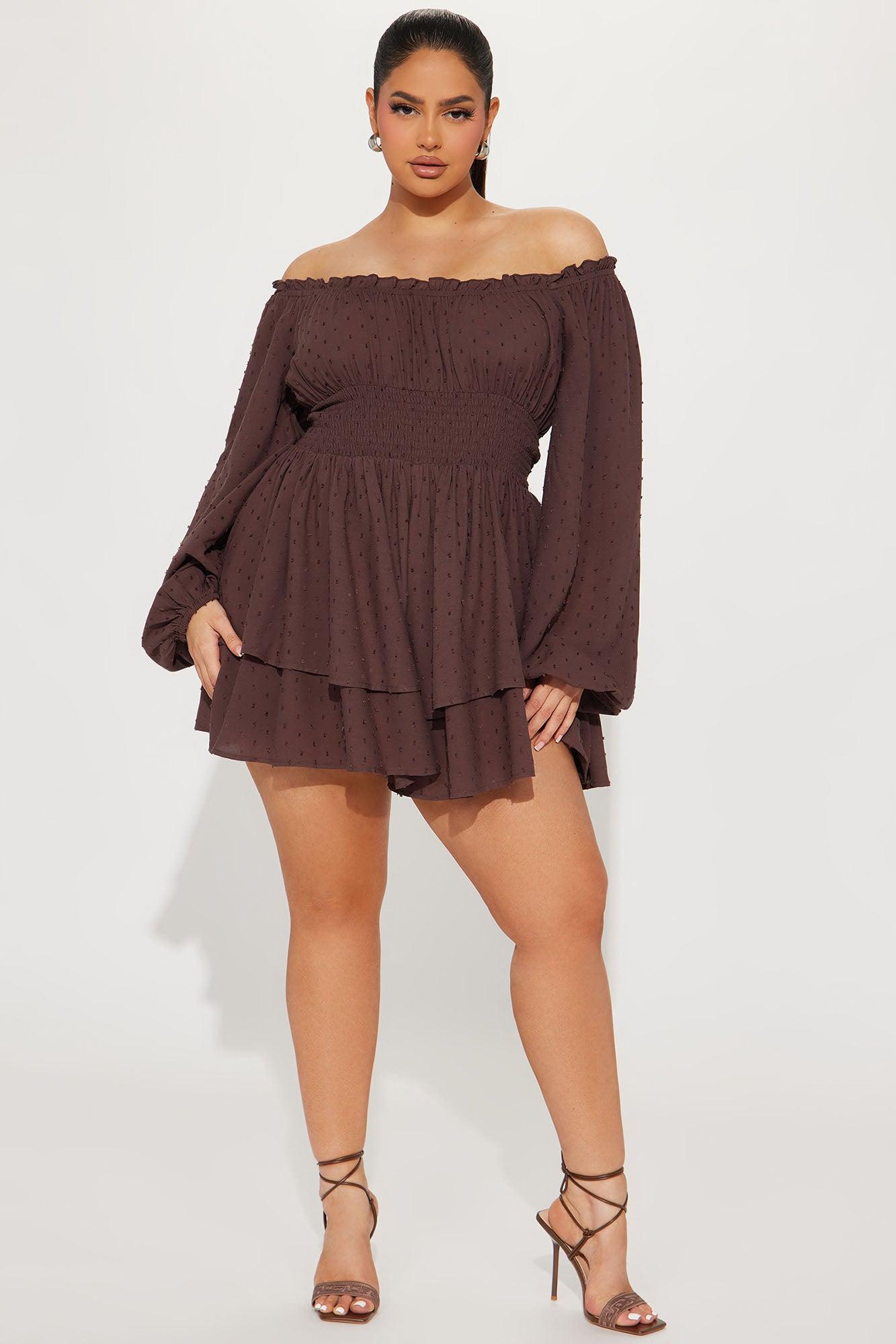 Count On You Romper - Chocolate Product Image