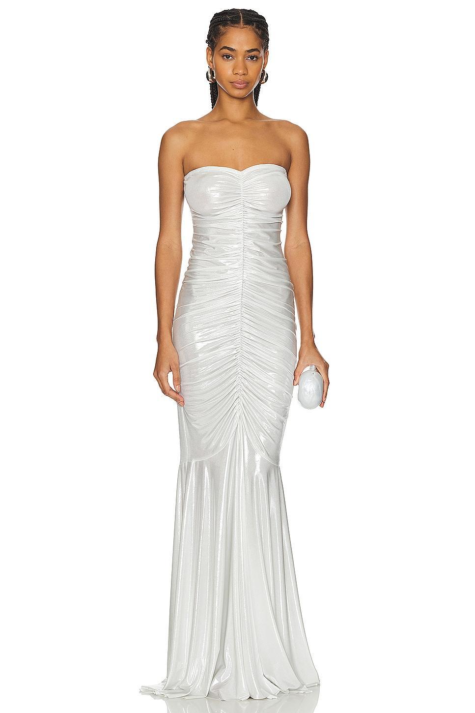 Strapless Shirred Front Fishtail Gown Norma Kamali Product Image