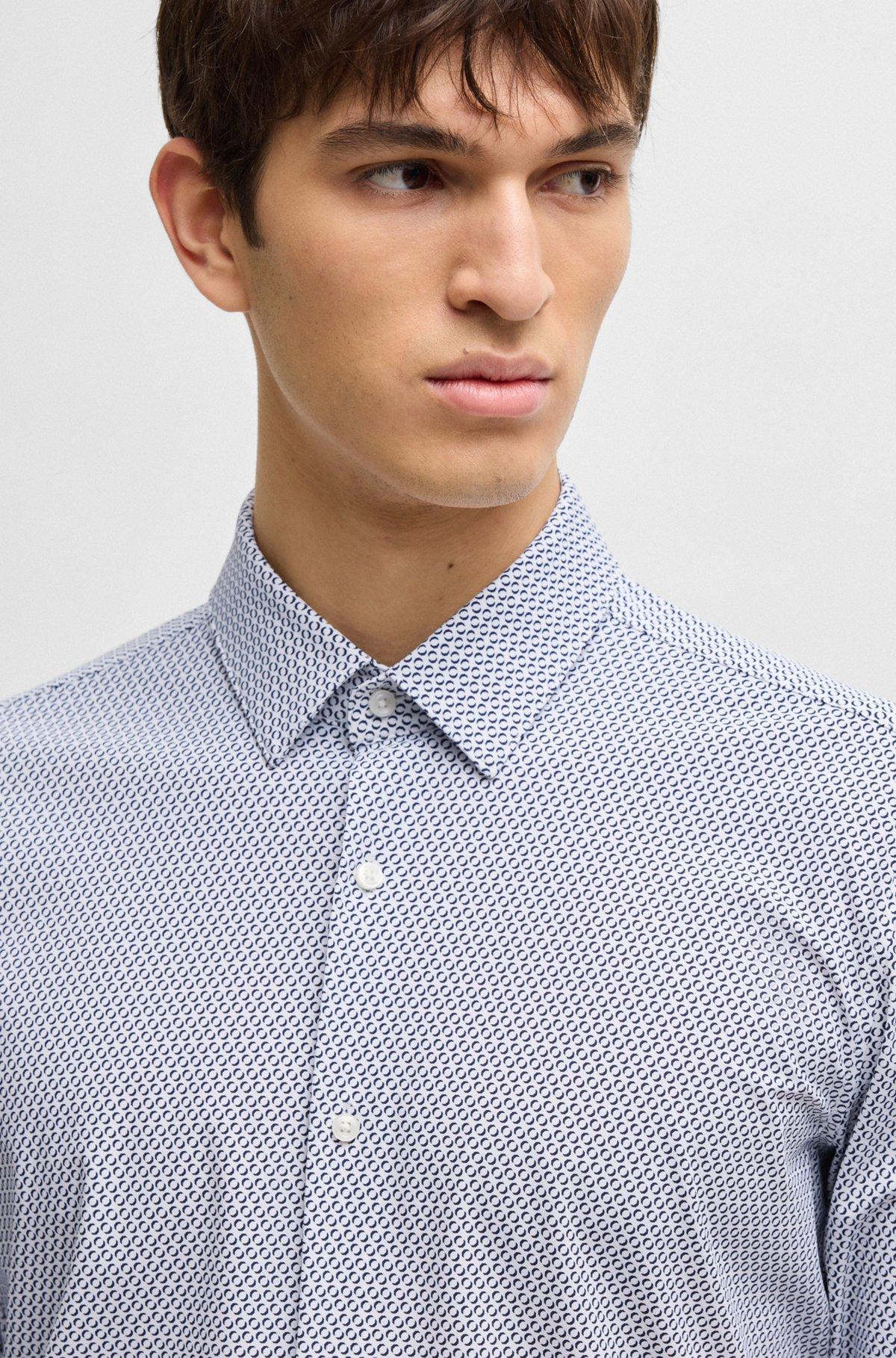 Slim-fit shirt in printed performance-stretch jersey Product Image