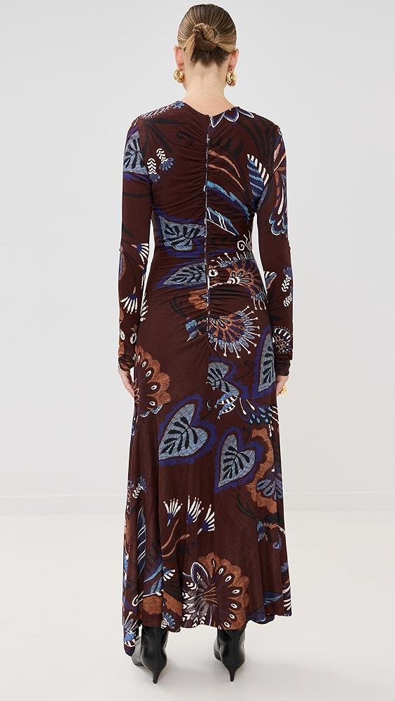 FARM Rio Delicate Garden Brown Long Sleeve Maxi Dress | Shopbop Product Image