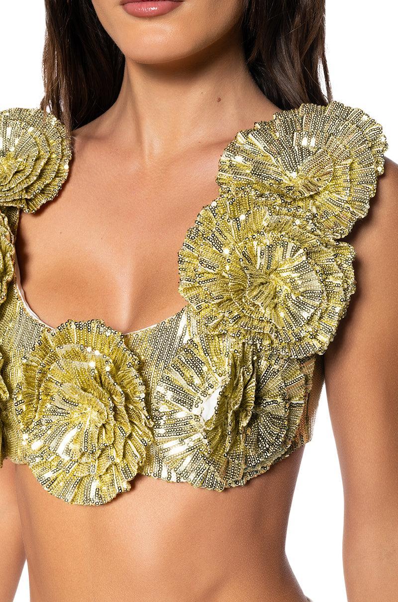 EVERY ROSE SEQUIN CROP TOP Product Image