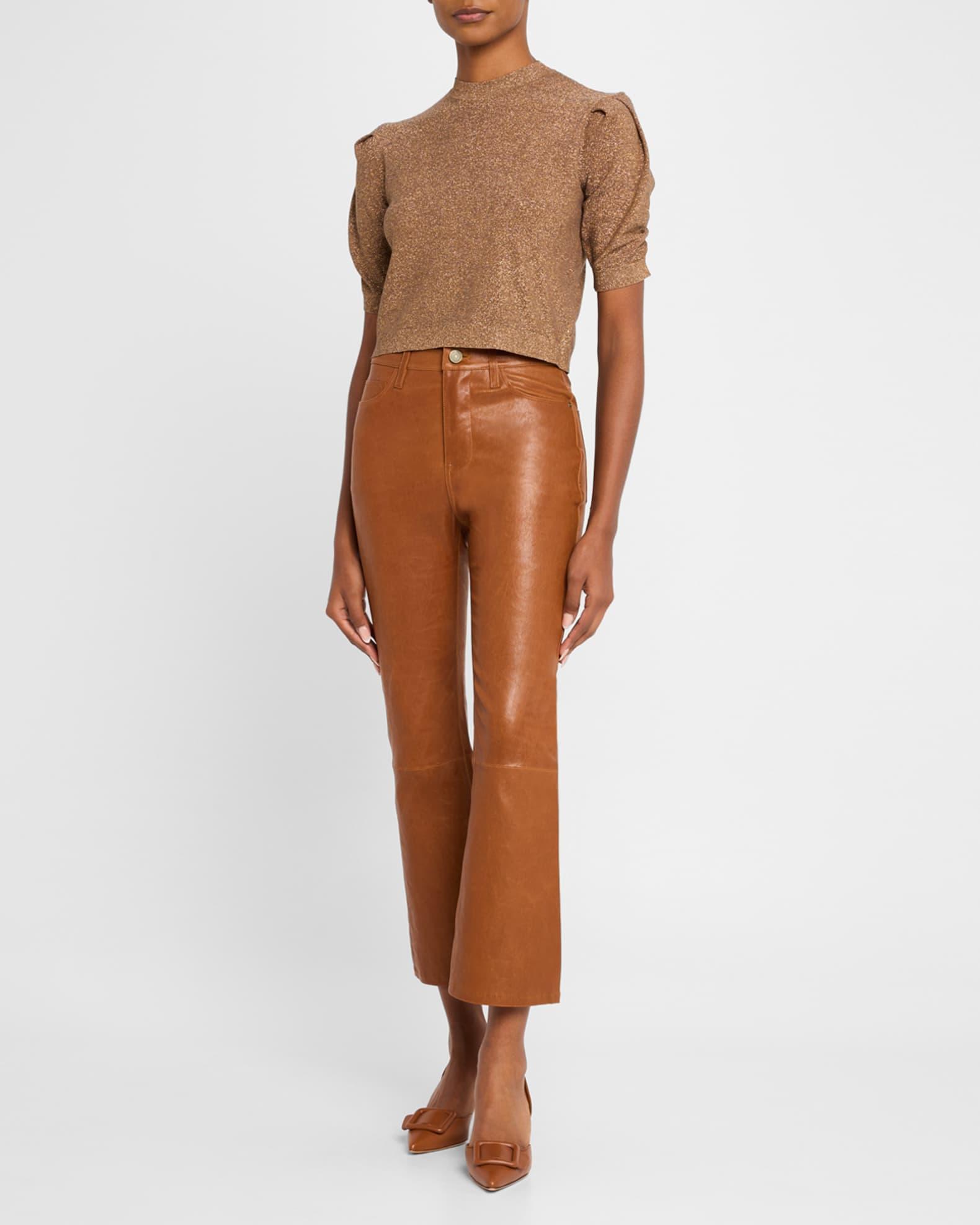 Sparkly Ruched-Sleeve Sweater Product Image