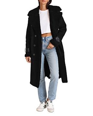 Avec Les Filles Faux Shearling Trench Coat Product Image