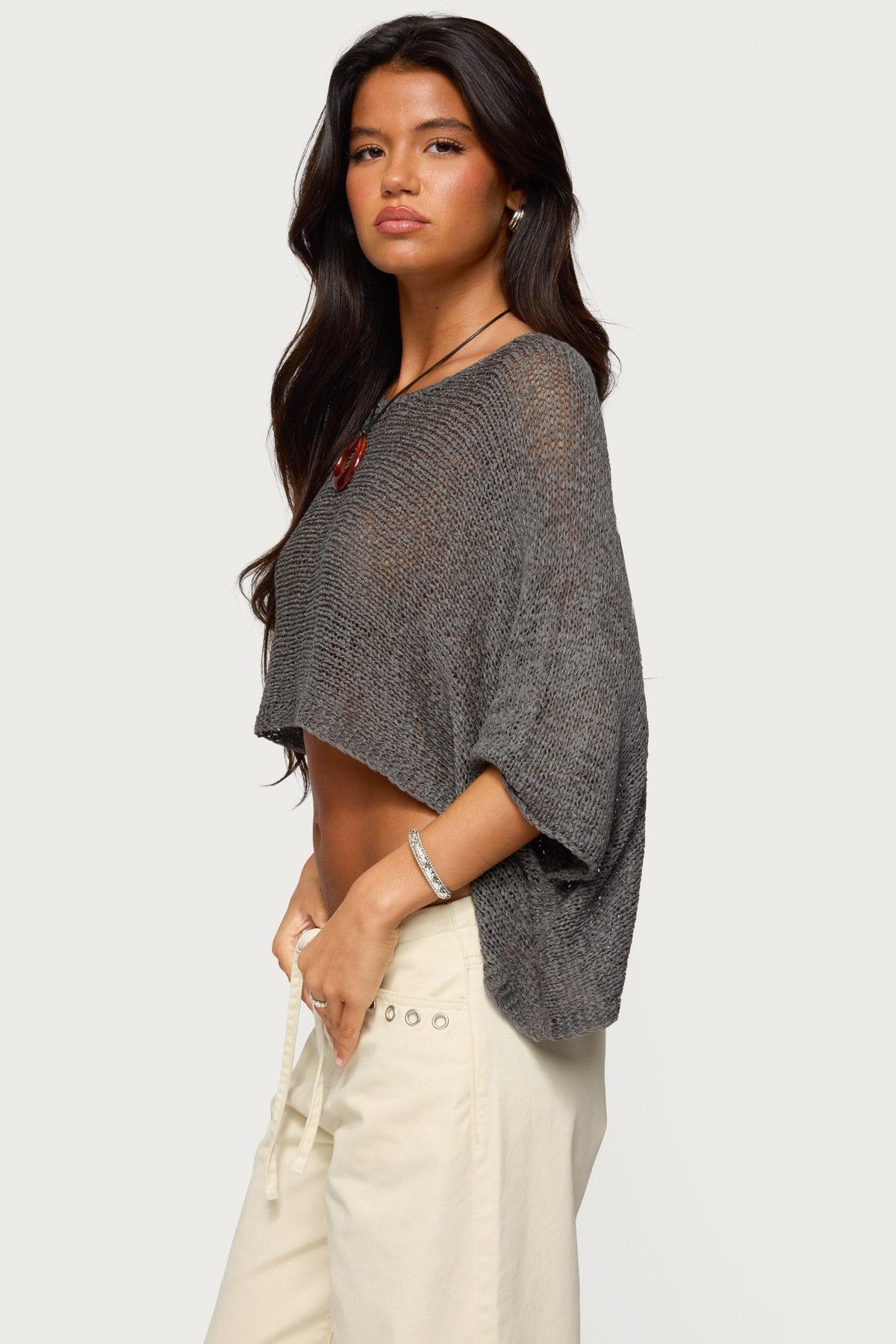 Laline Oversized Knit Crop Top Product Image