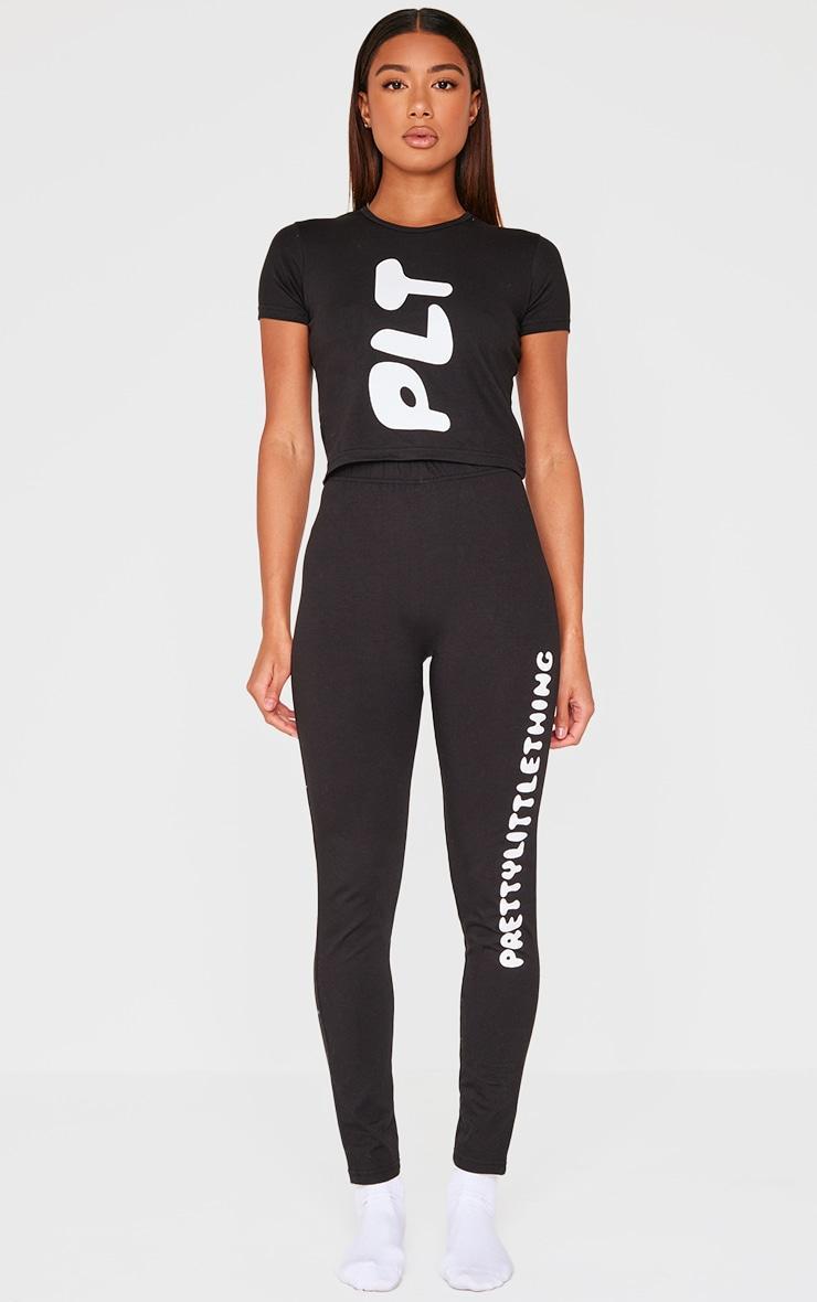 PRETTYLITTLETHING Black Legging Pajama Set Product Image