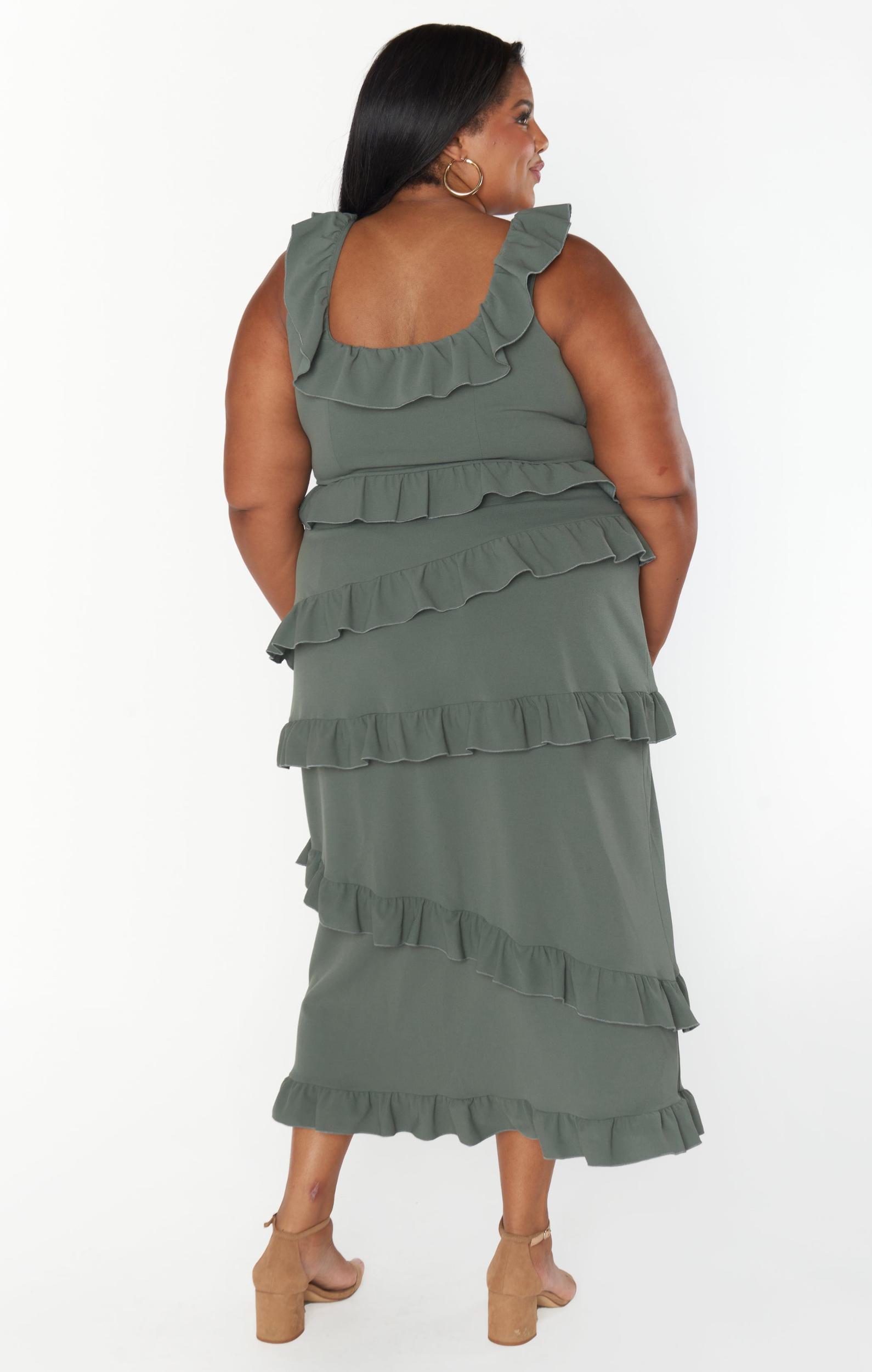 Greta Dress ~ Deep Sage Stretch Product Image
