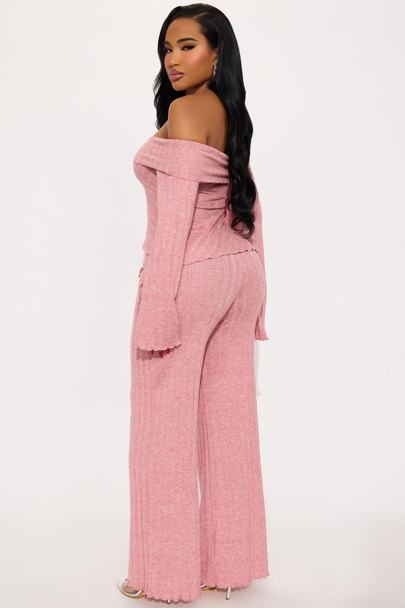 Kaia Off Shoulder Pant Set - Mauve Female Product Image