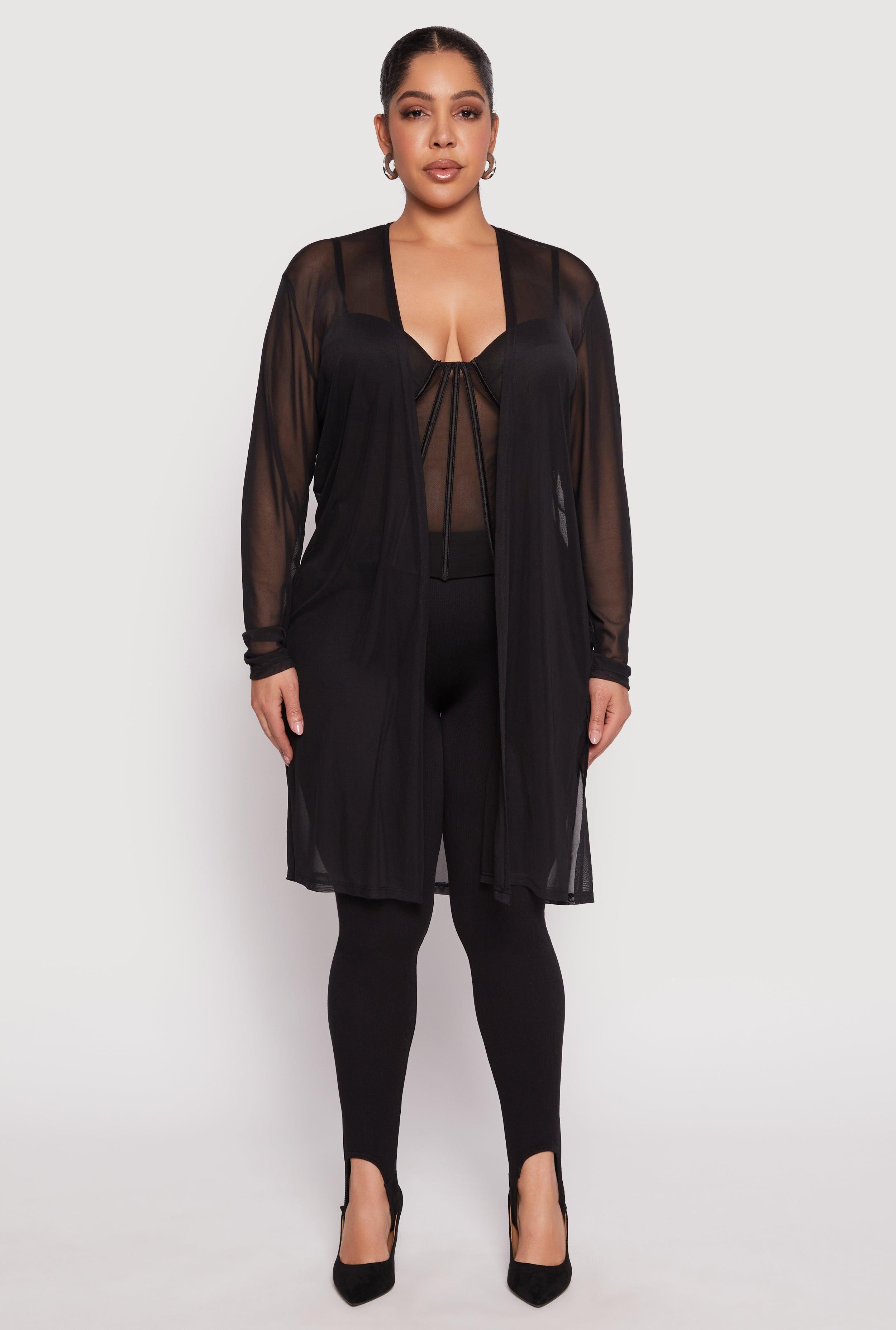 Womens Plus Size Mesh Duster Product Image