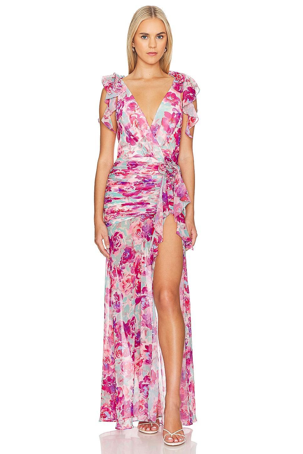 Lovers and Friends x Anja Dujakovi? Jade Gown in Pink Floral Multi Product Image