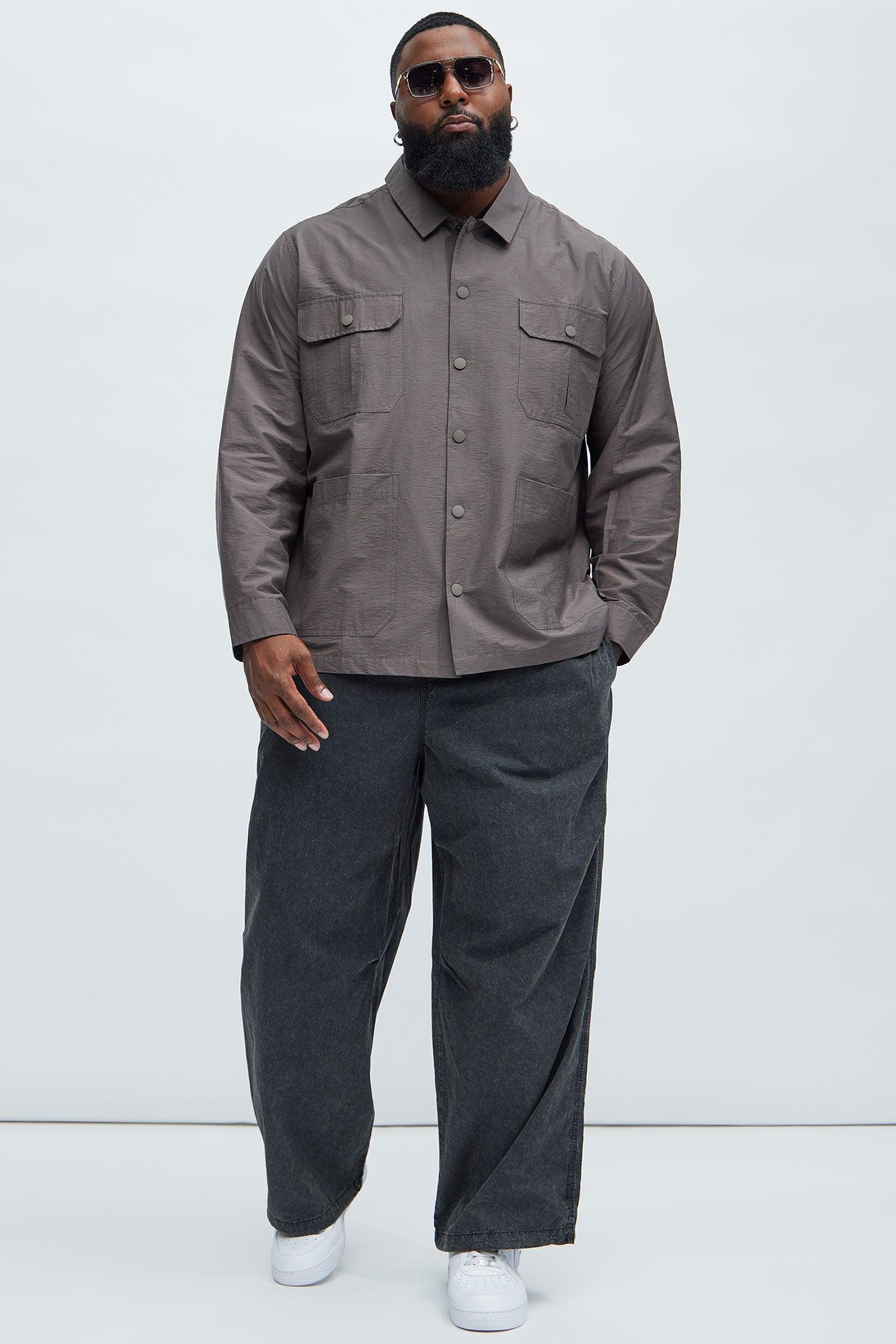 Top Tech Button Up Shirt - Brown Product Image