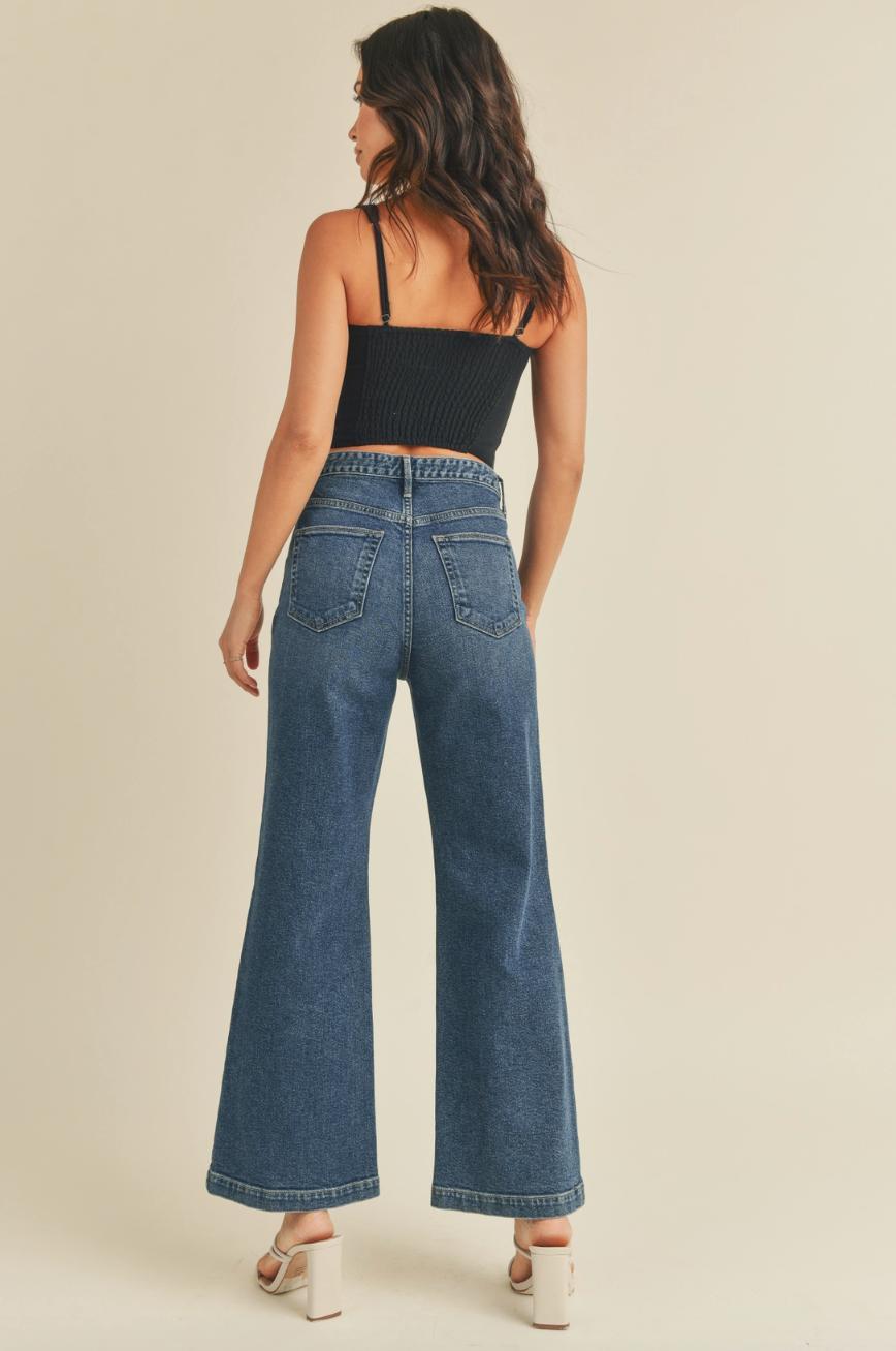Patch Pocket Wide Leg Denim Pant Product Image