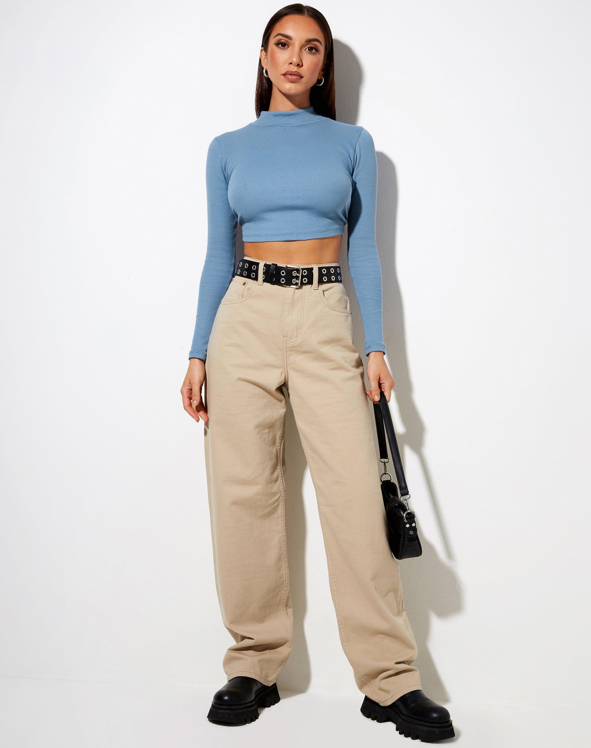 Quelia Crop Top in Rib Grapemist Product Image