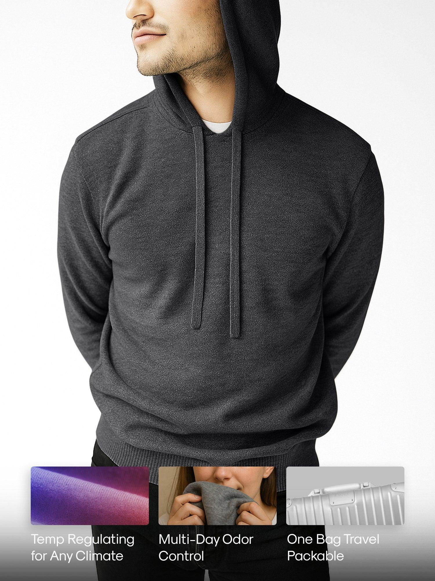 Men's Travel Merino Hoodie - Petrol Product Image