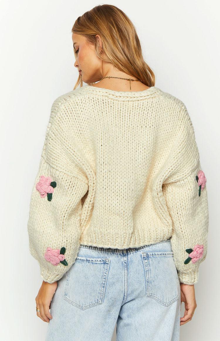 Vine White Rose Embellished Cardigan Product Image