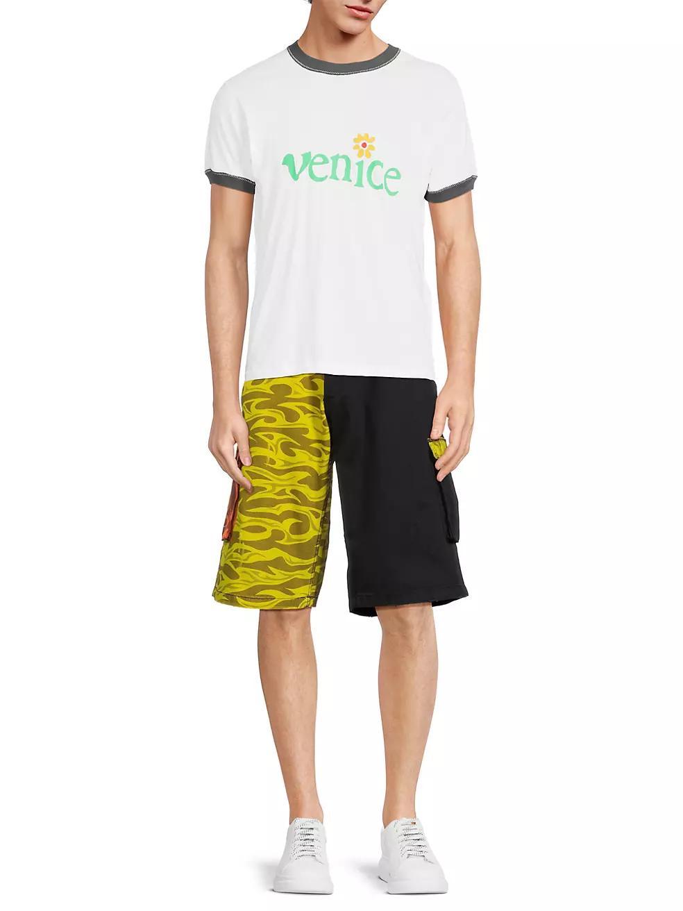 Abstract Cotton Cargo Shorts Product Image