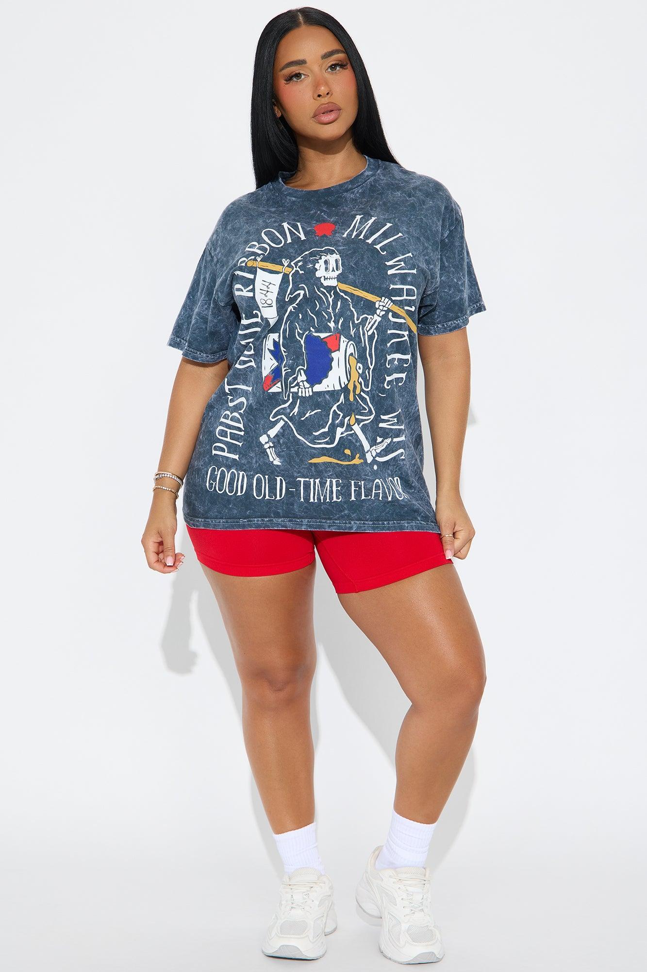 PBR Reaper Washed Oversized Tee - Charcoal Female Product Image