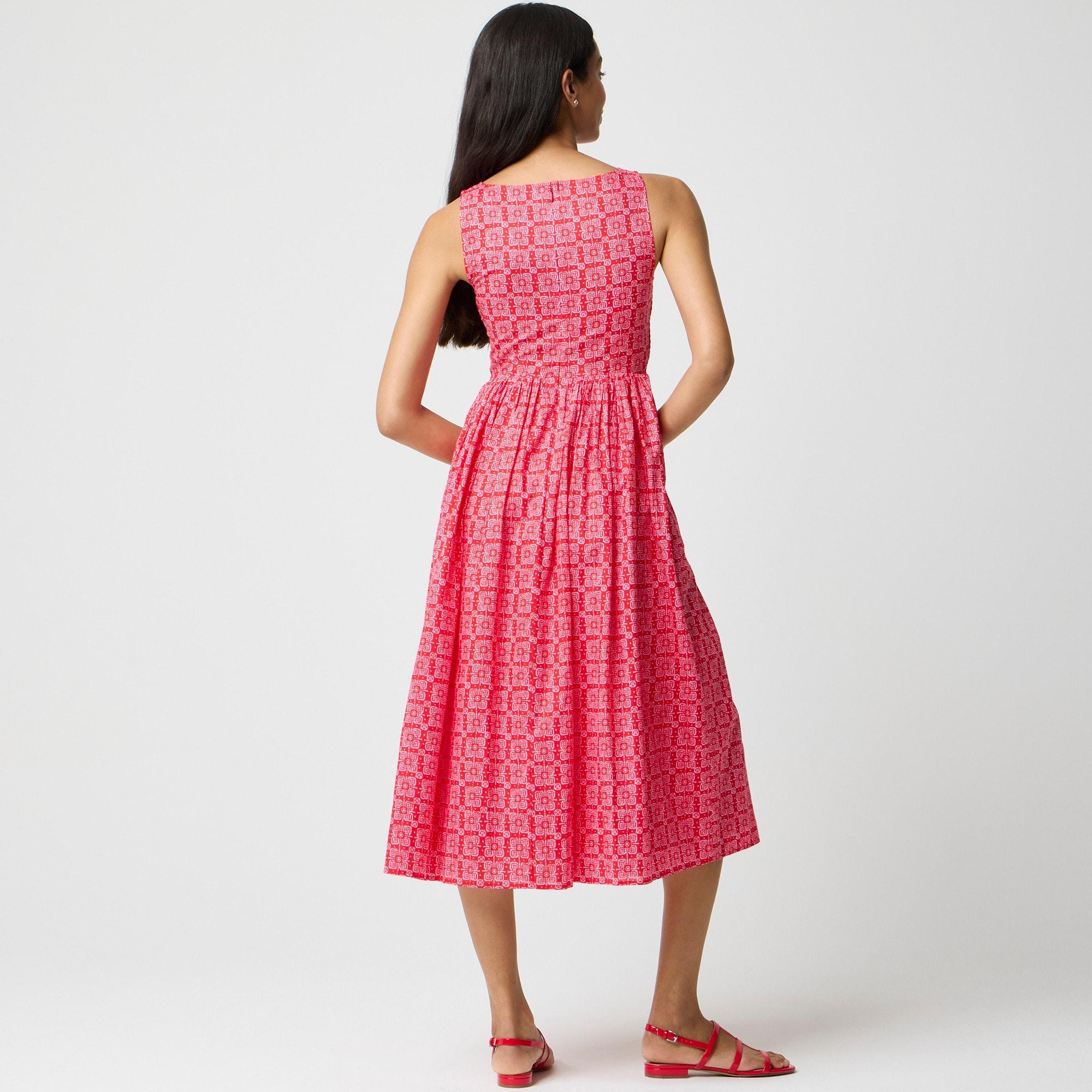 Smocked boatneck midi dress Product Image