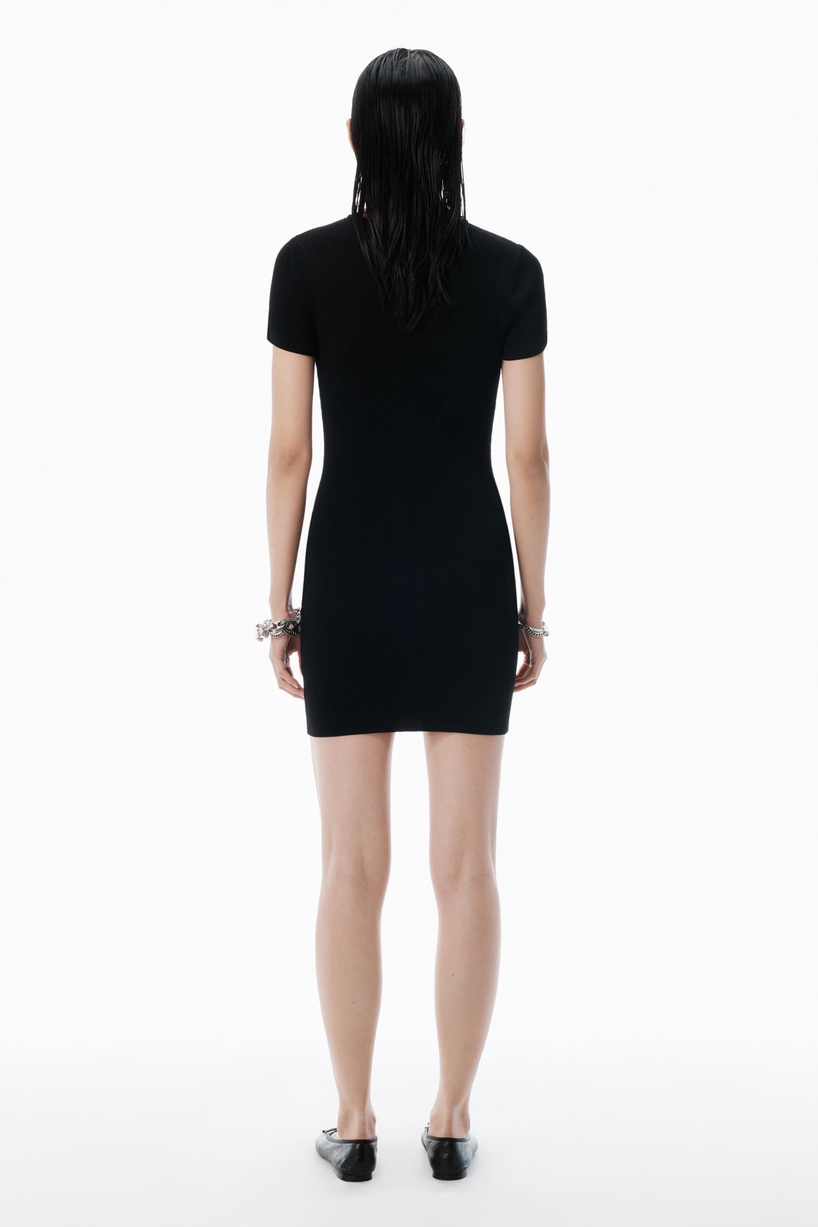 Black Logo Nameplate Bodycon Minidress Product Image