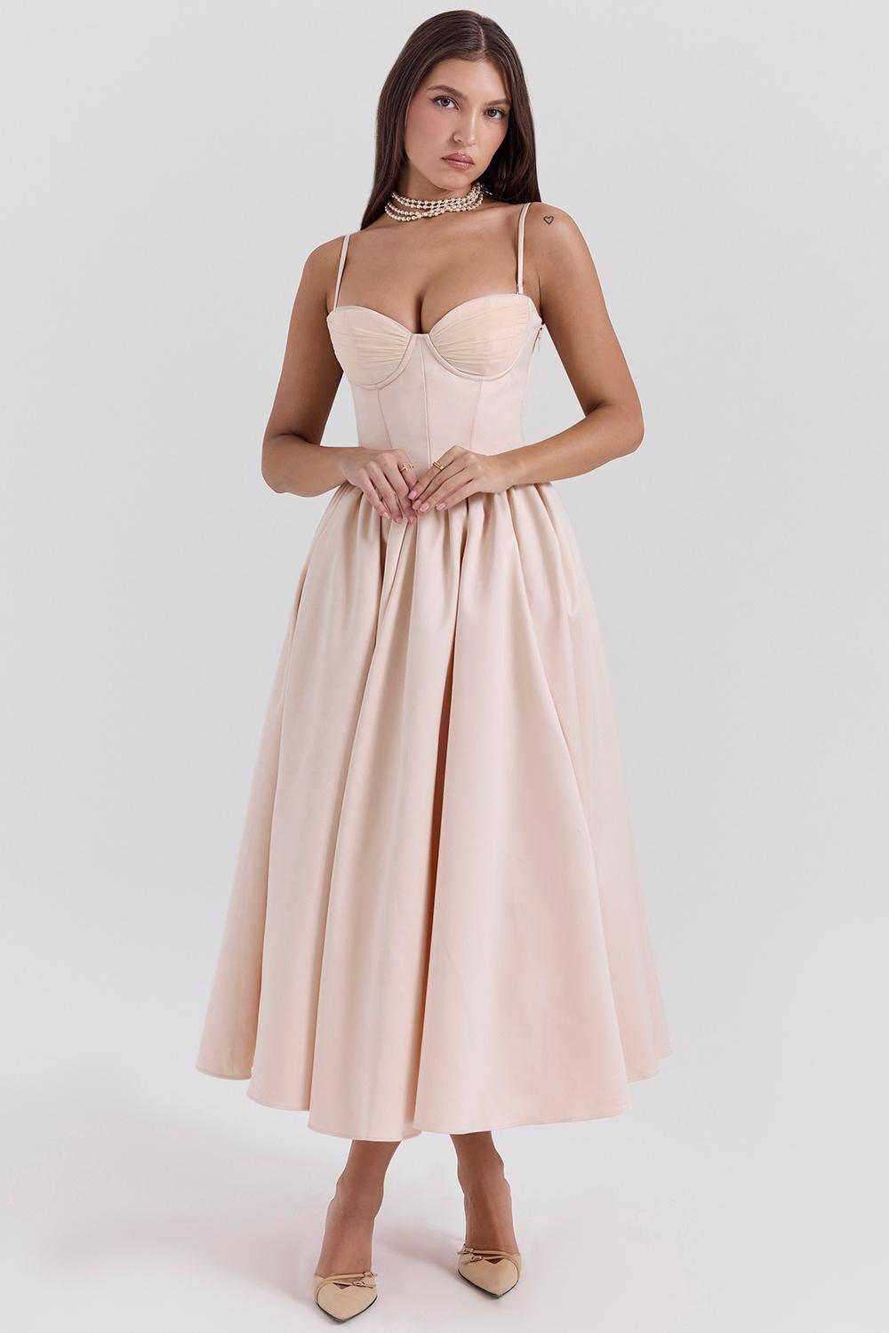 Perfect Peach Satin Corset and Skirt Product Image