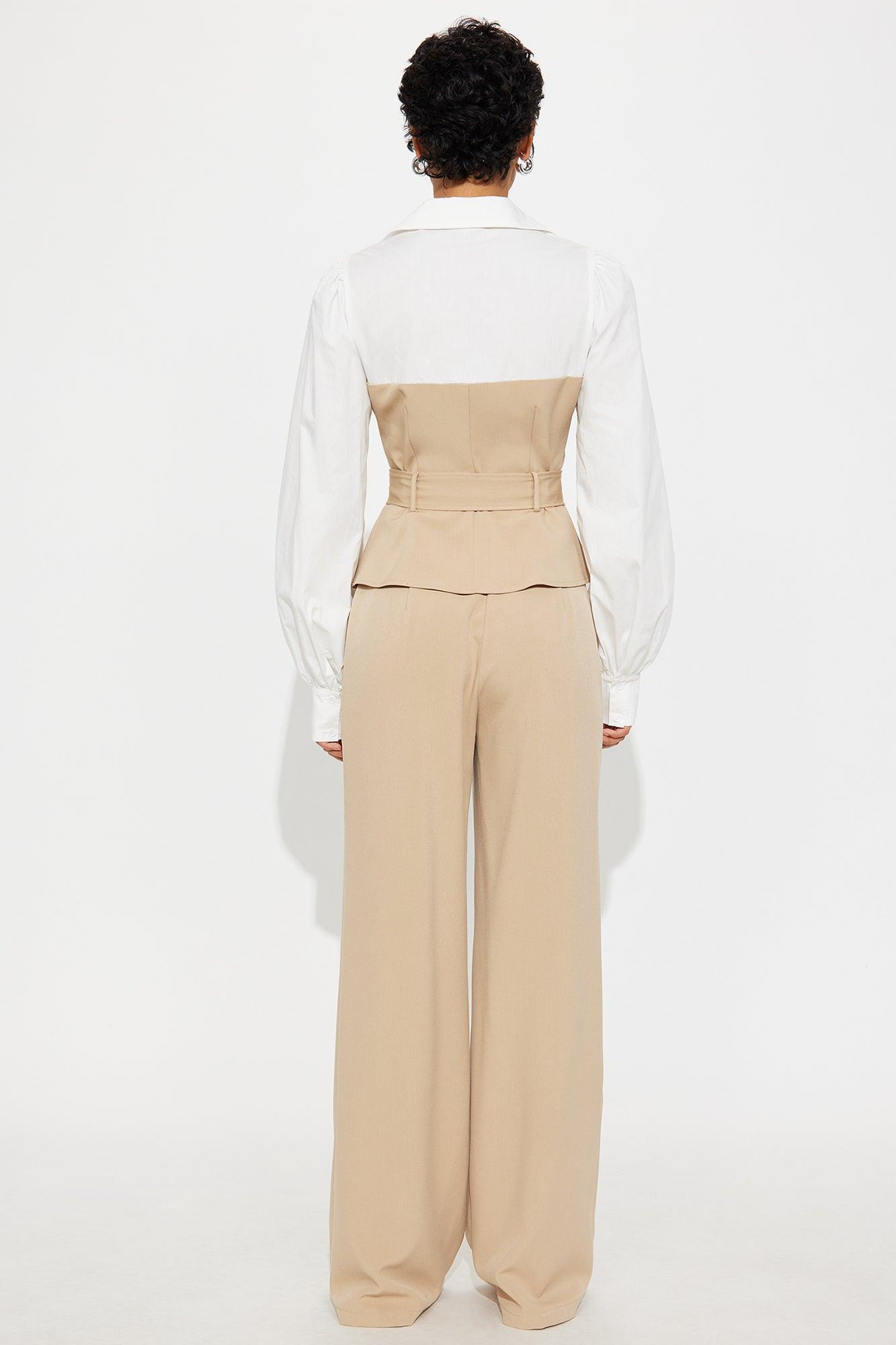 Ambition Attire Pant Set - Taupe Female Product Image