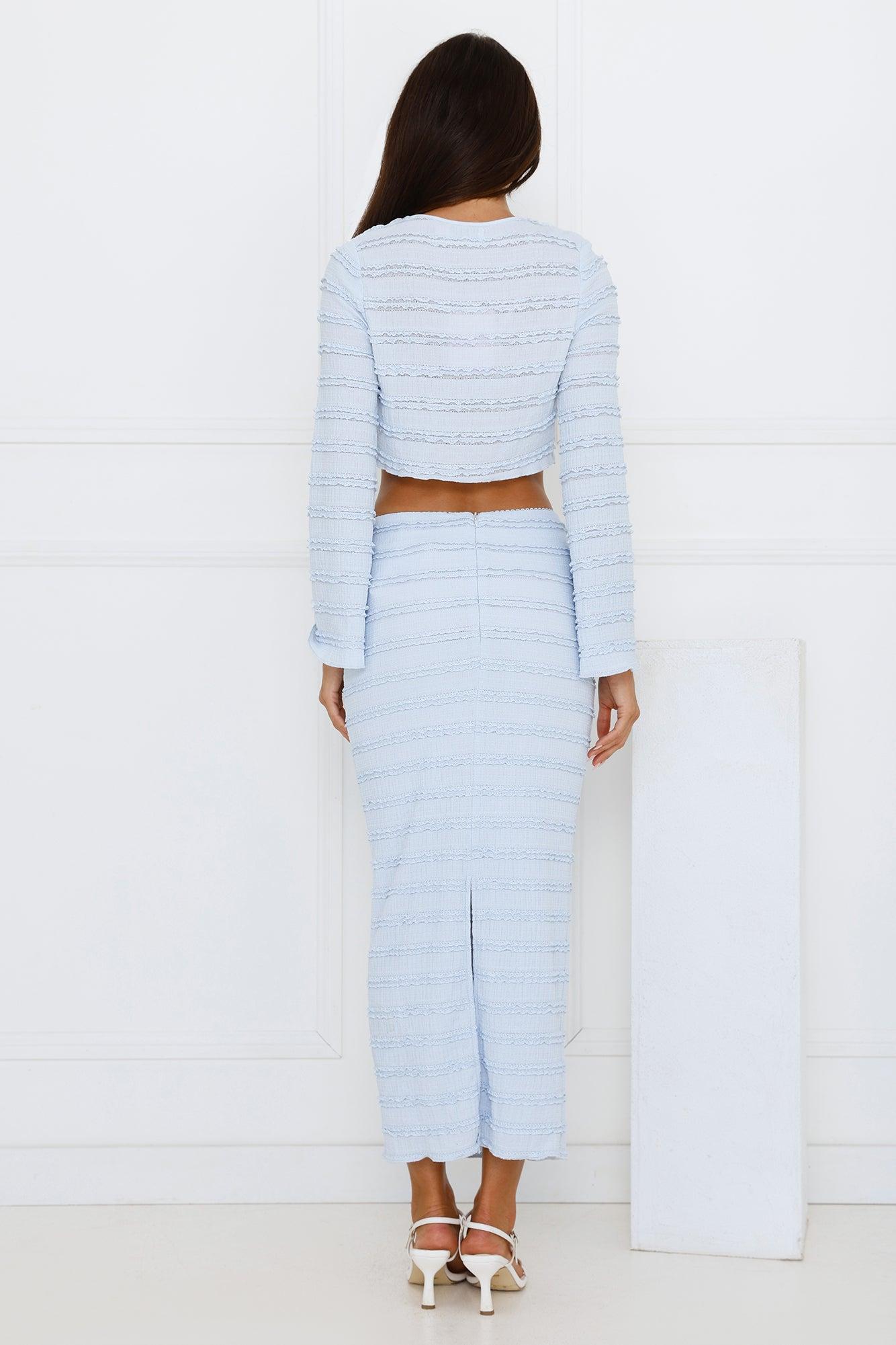 Whimsical Whirls Long Sleeve Top Blue Product Image