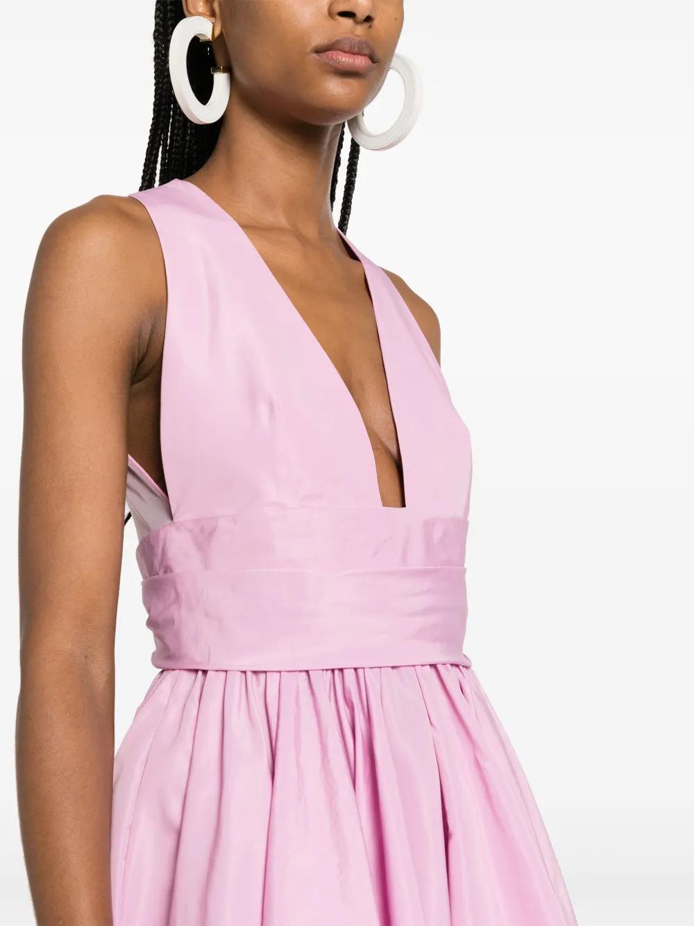 ruffle-hem V-neck minidress Product Image