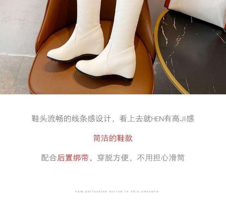 Fluffy Trim Wedge Over-The-Knee Boots Product Image