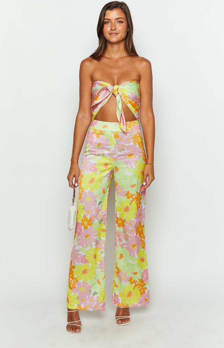 Mykonos Yellow Floral Pants Baby Product Image
