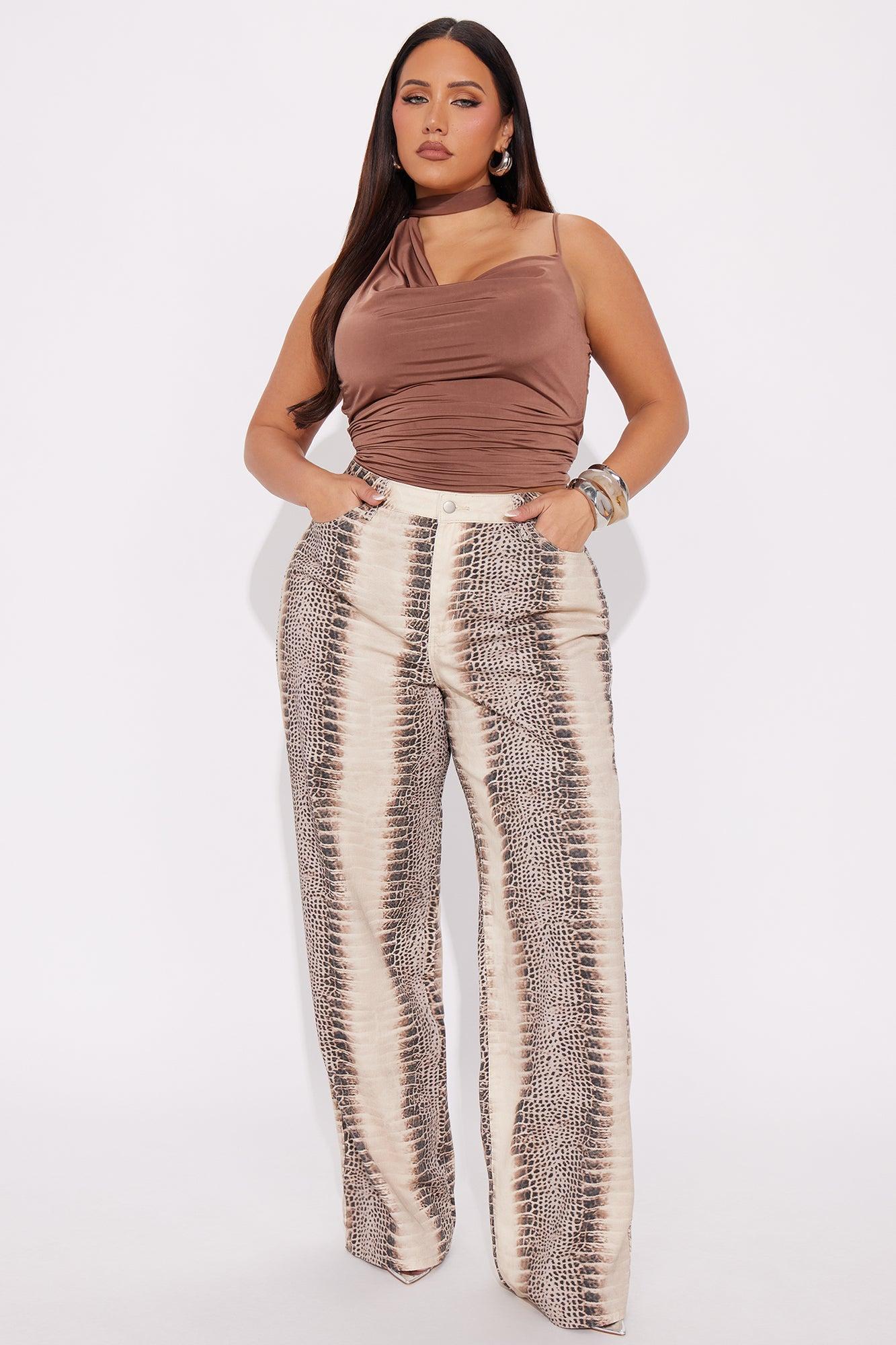 Keep Looking Neck Tie Top - Chocolate Product Image