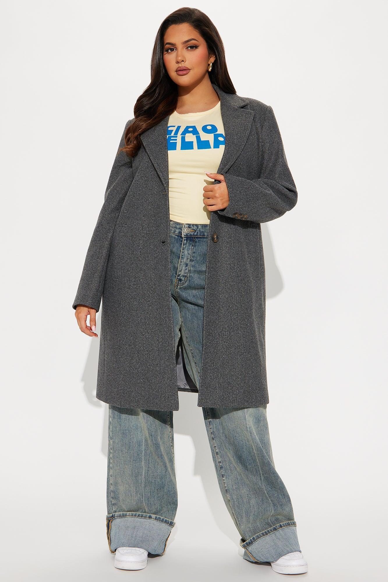 Julia Wool Coat - Heather Grey Product Image