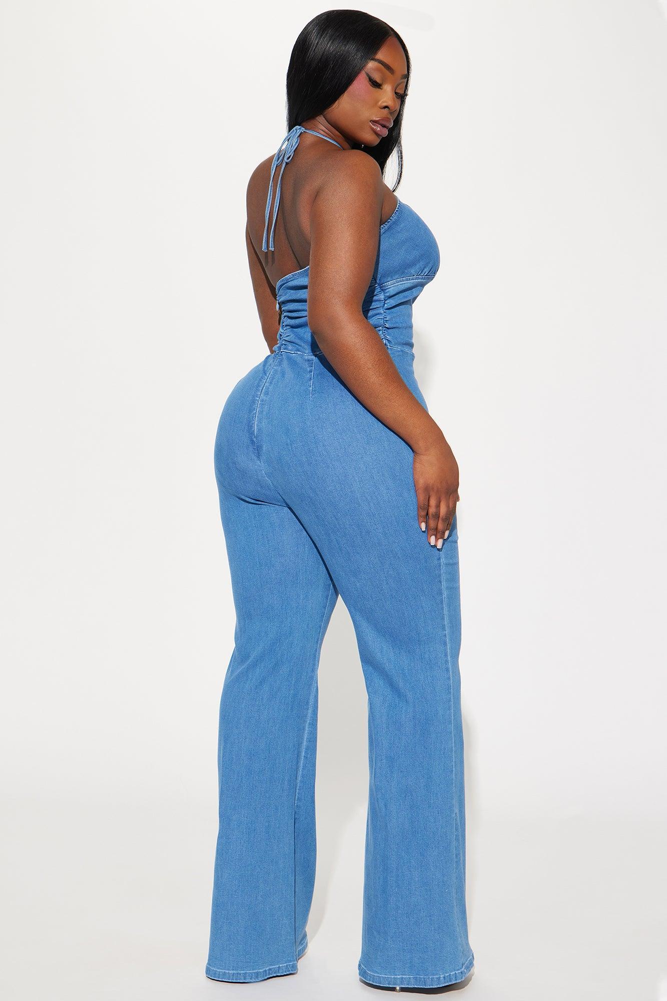 Cut It Out Denim Jumpsuit - Denim Product Image