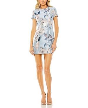 Mac Duggal Womens Short Sleeve Fitted Floral Mini Dress Product Image