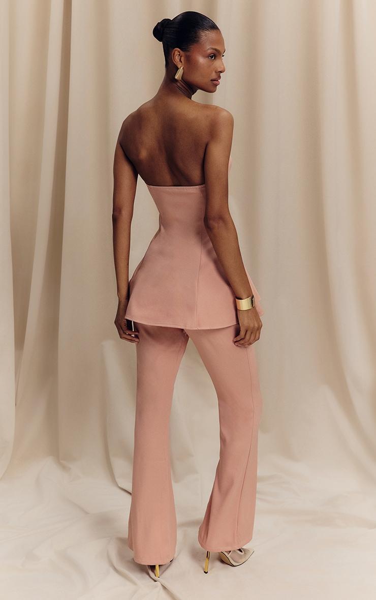 Peach Woven Tailored Flare Leg Pants Product Image