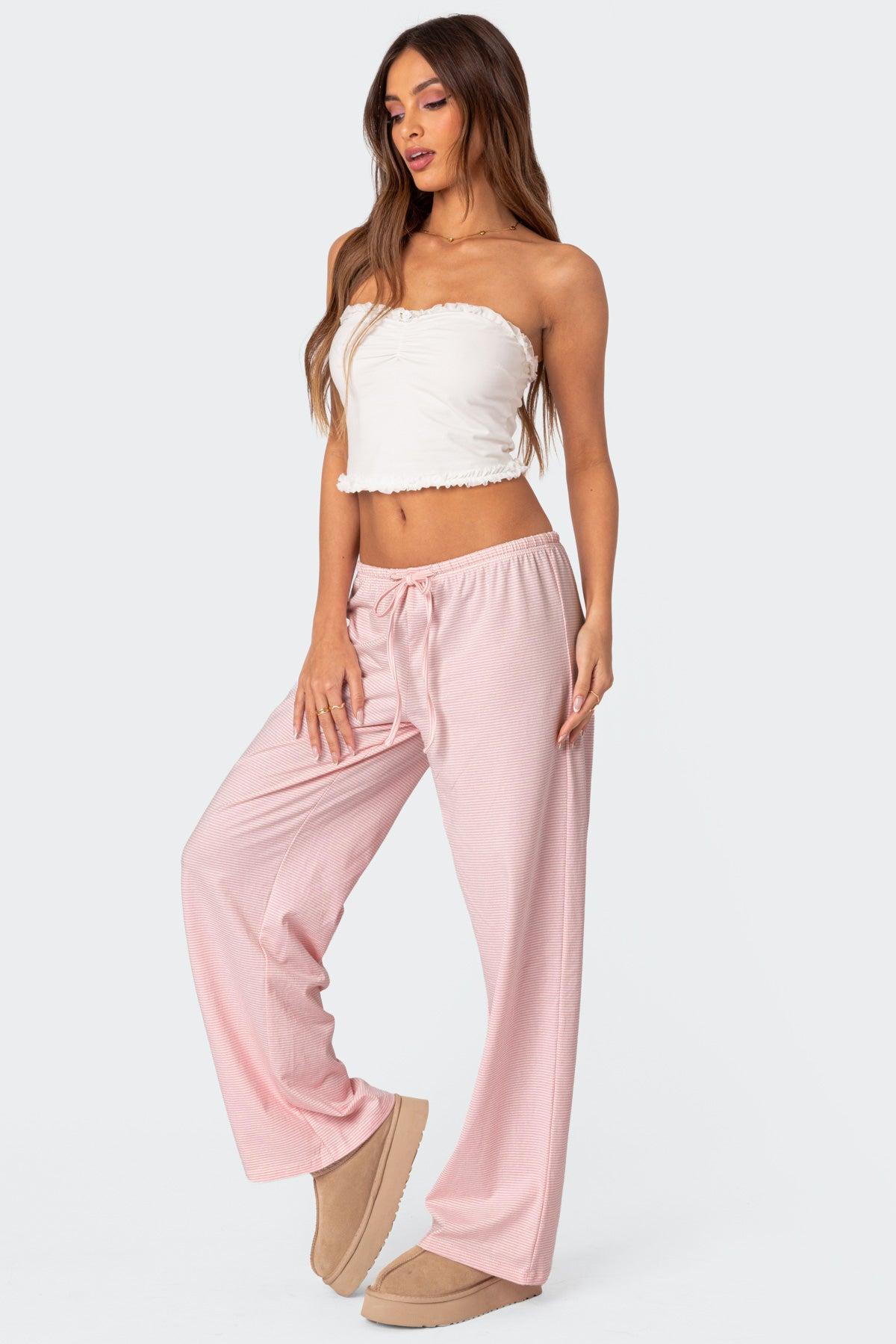 Olivia Striped Loose Fit Pants Product Image