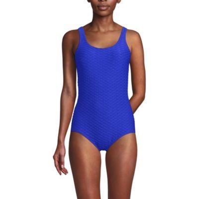 Womens Lands End Scoop Neck Tugless One-Piece Swimsuit Product Image