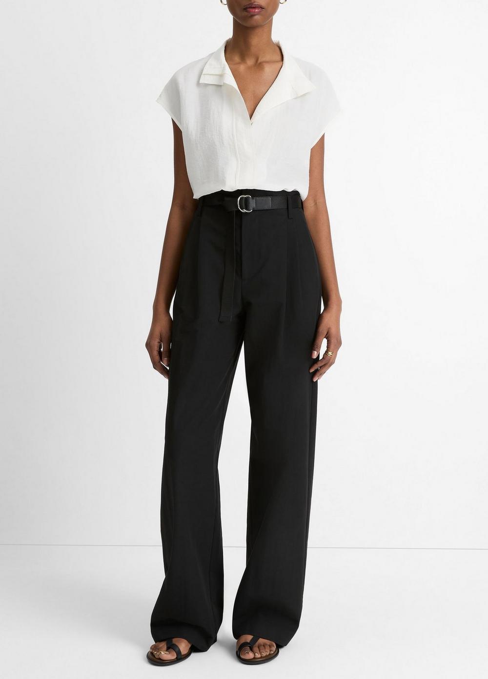 Voile Cap-Sleeve Blouse Product Image