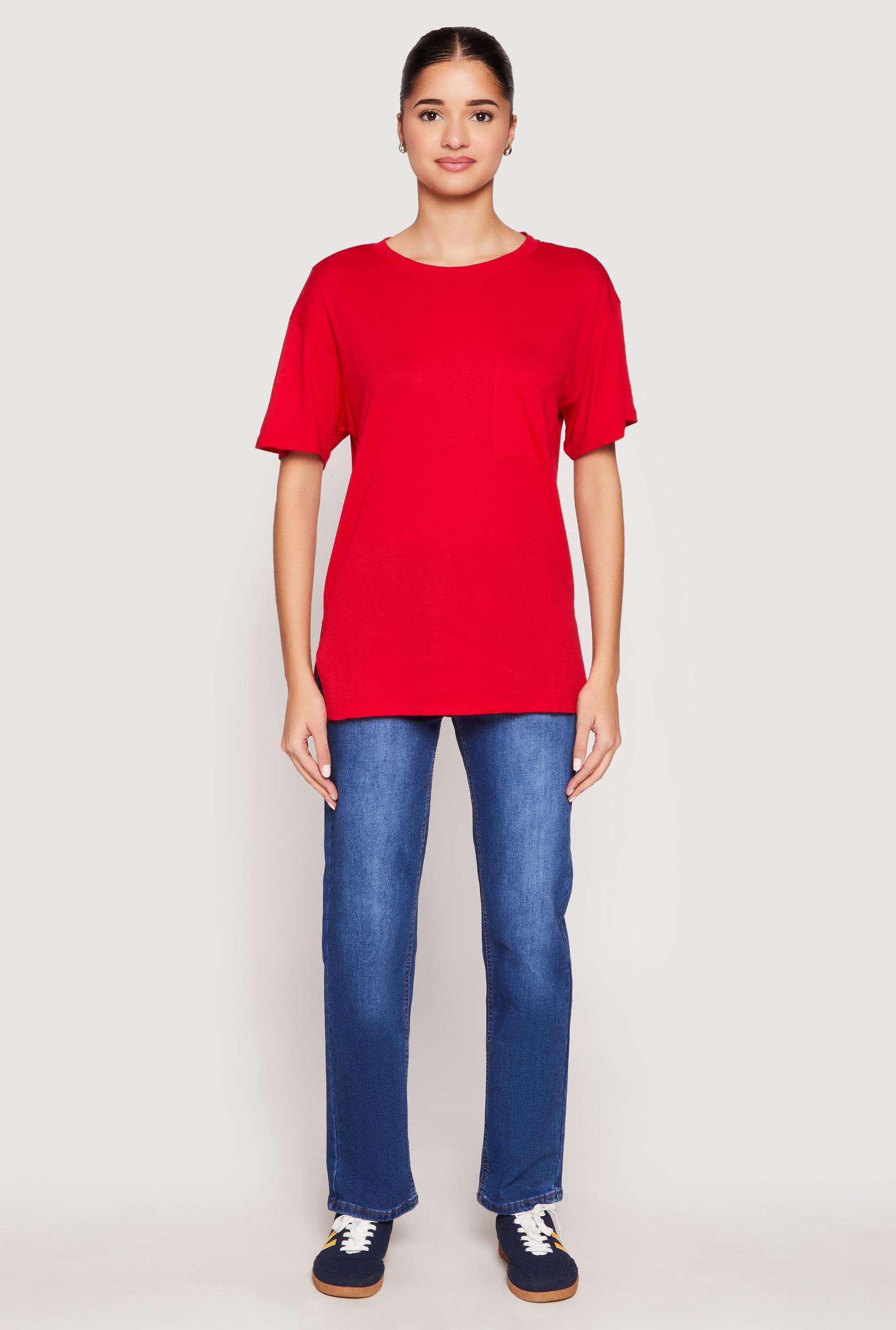 Womens Side Slit Pocket T Shirt Product Image